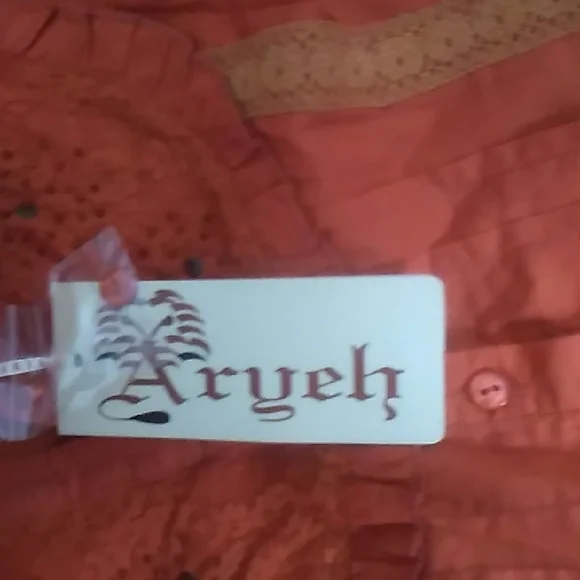 Orange Ruffle Hem Button-Front Dress - Picture 6 of 6